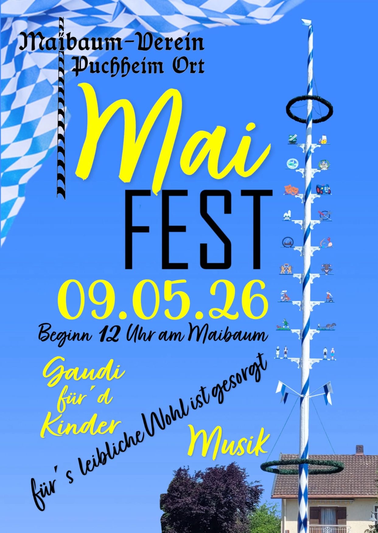 Flyer Maifest am Maibaum